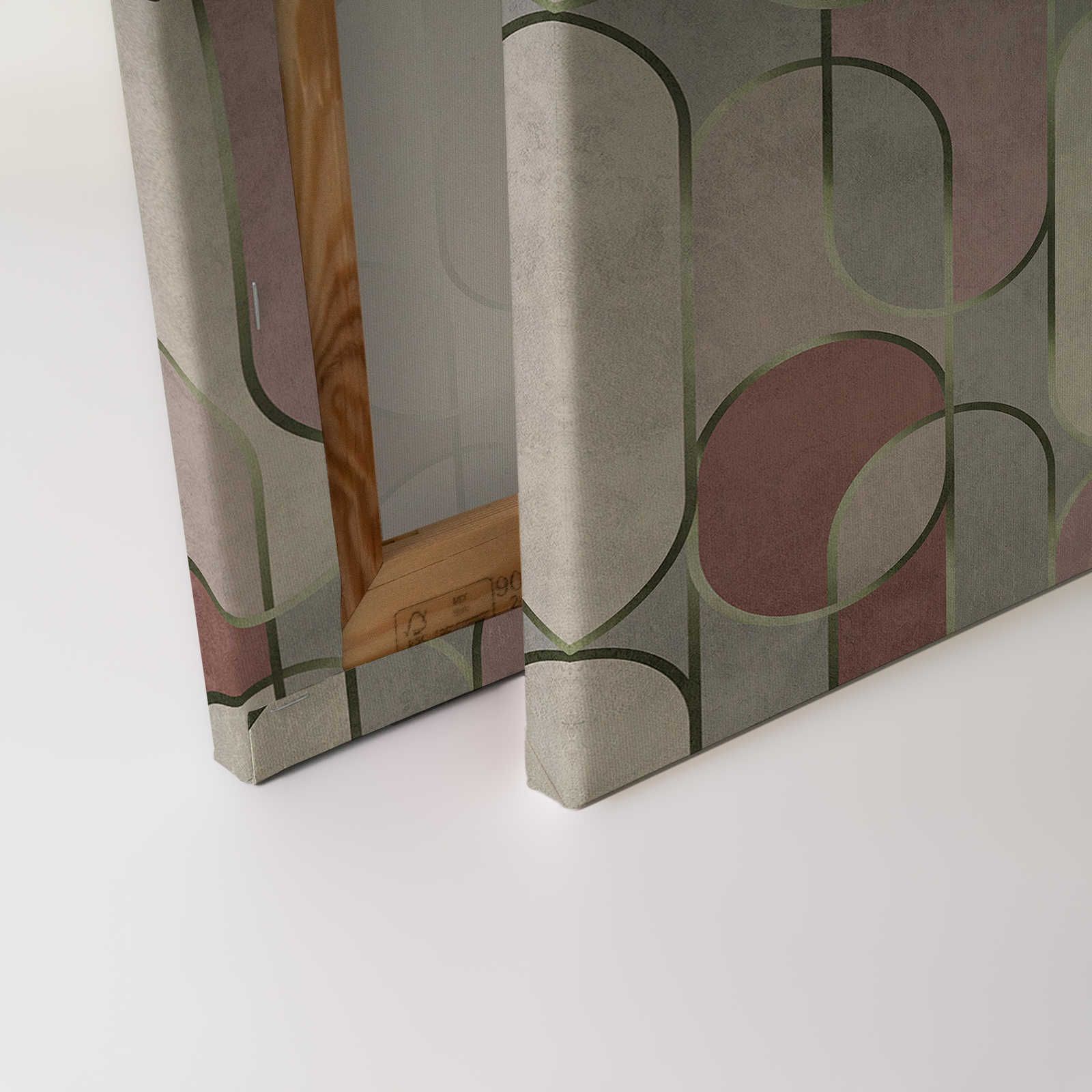             Ritz 1 - Quadro su tela in stile retrò, grigio e viola con dettagli in oro - 0,90 m x 0,60 m
        