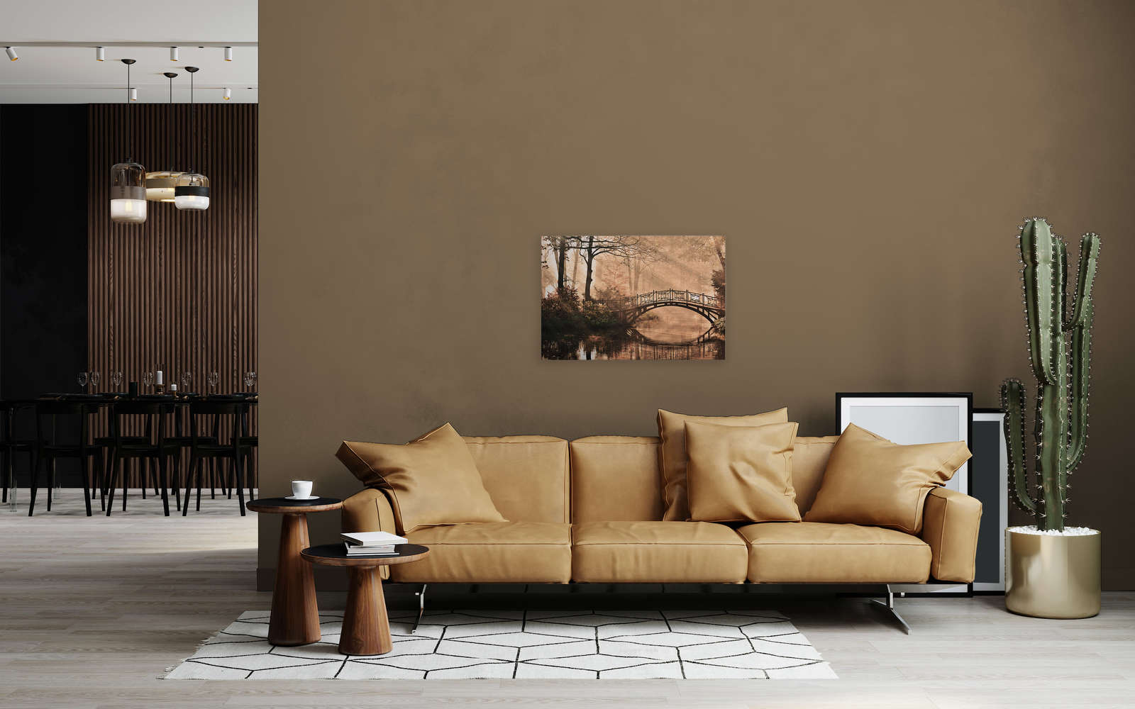             Canvas met Loofbos met rivier & brug - 0,90 m x 0,60 m
        