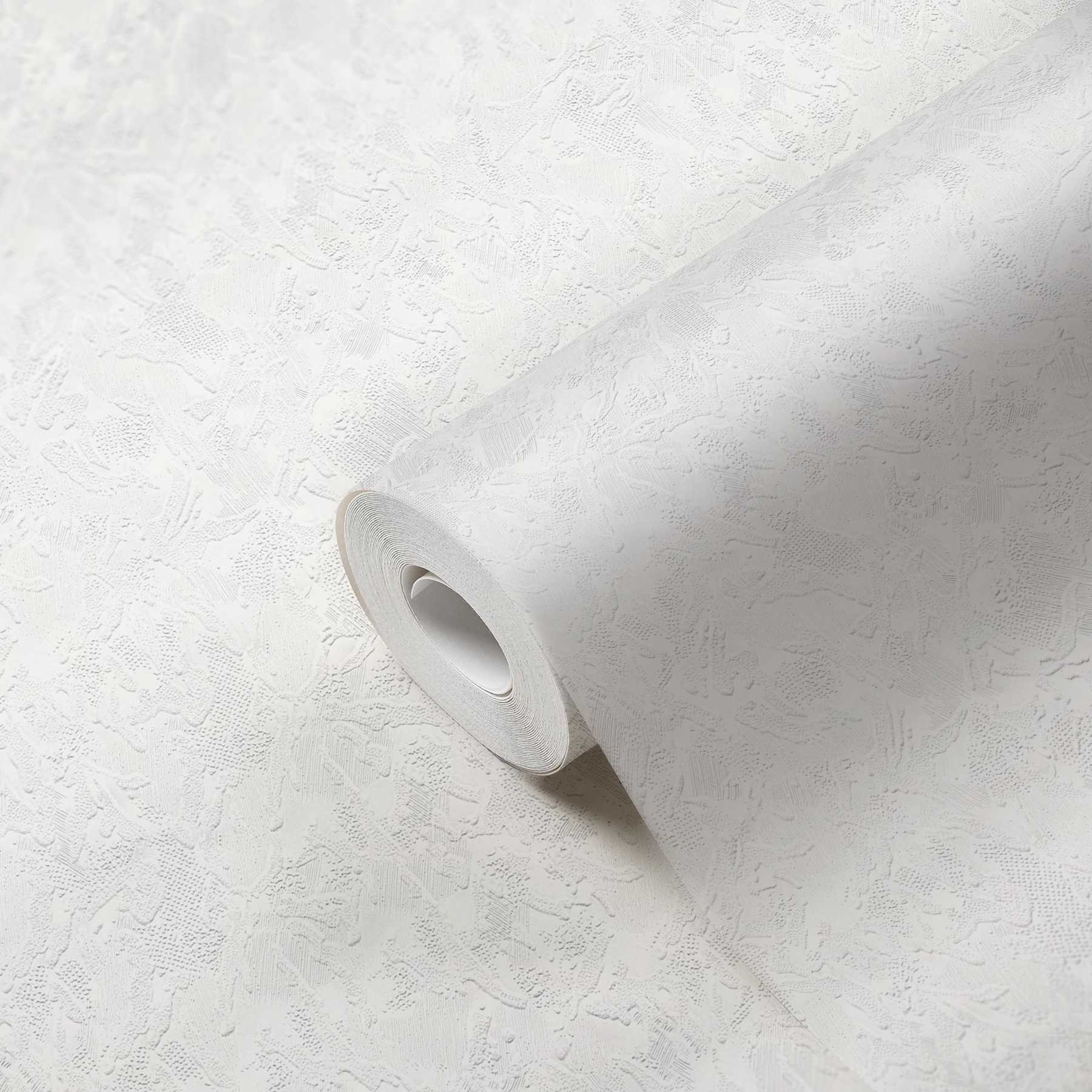             Gipsachtig behang met bedrieglijk gestructureerd oppervlak - wit
        