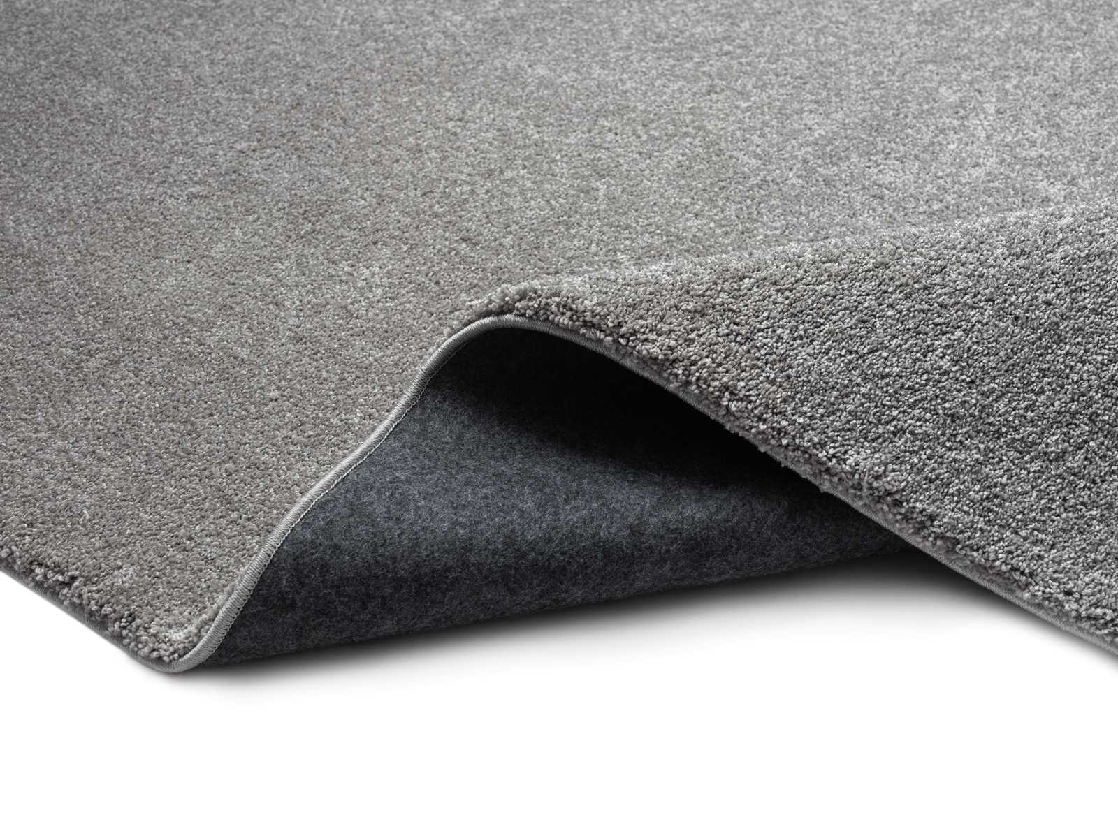             Pluizig kortpolig tapijt in grijs - 150 x 80 cm
        