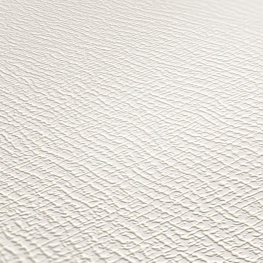             Papier peint avec motif structuré en aplat d'aspect textile - blanc
        