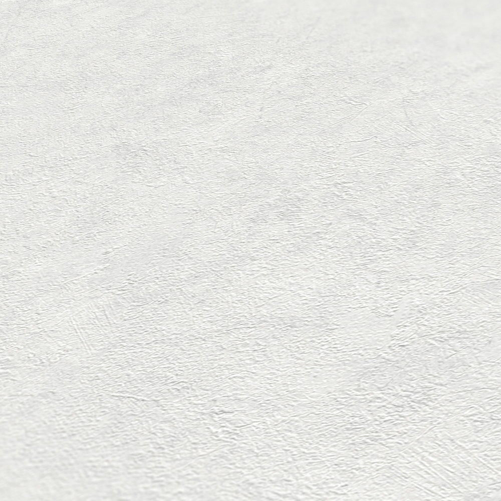             Carta da parati unitaria con motivo strutturato in tonalità tenui - bianco, grigio
        