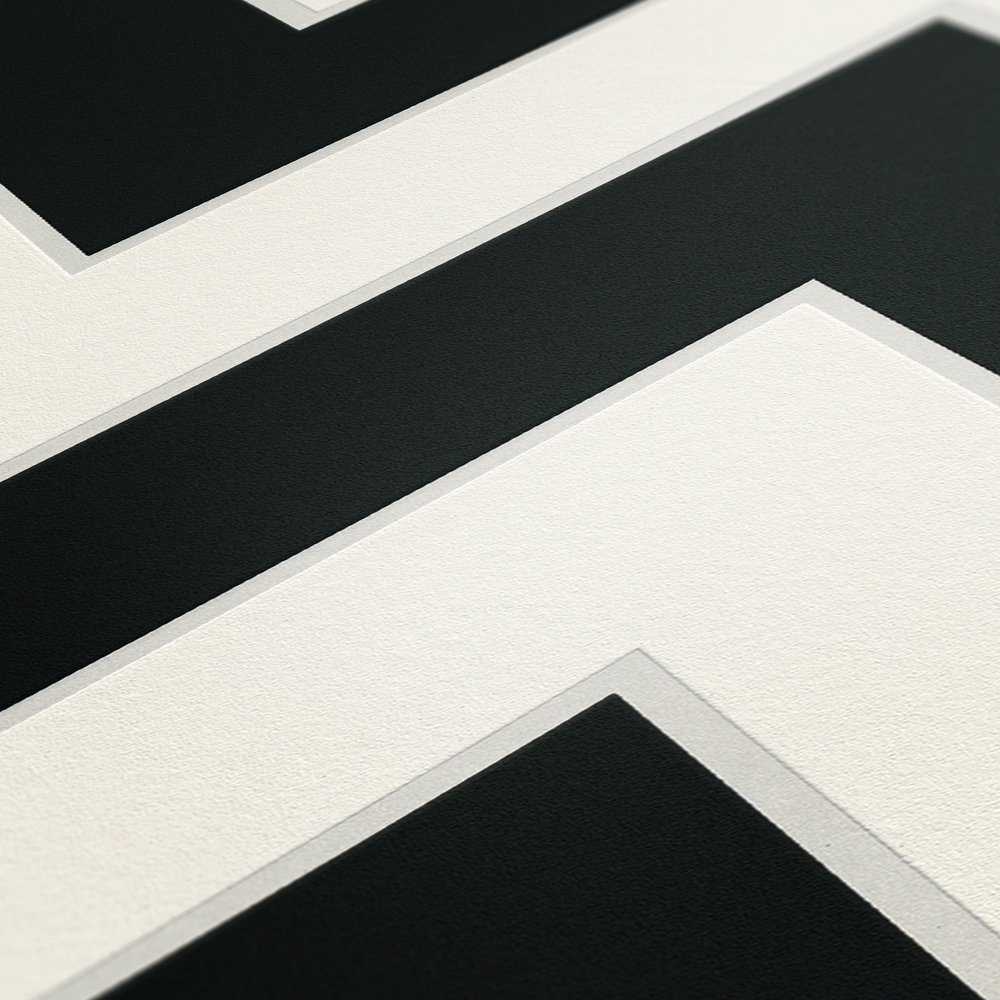             Wallpaper zigzag stripes in black and white
        
