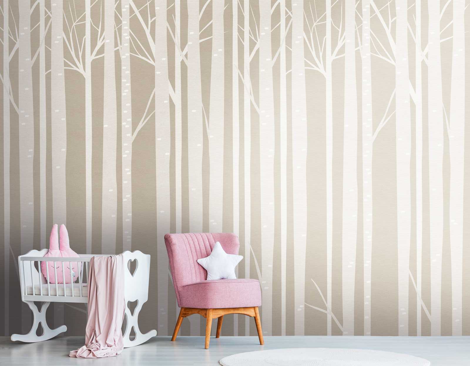             Wallpaper novelty | motif wallpaper fairy tale forest design, grey & beige
        
