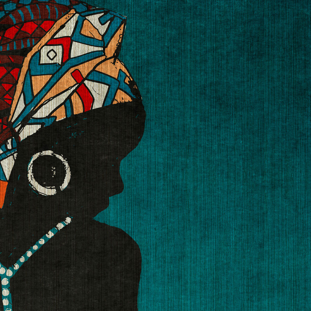             Nairobi 1 - Papier peint femme Sillouette African Style
        