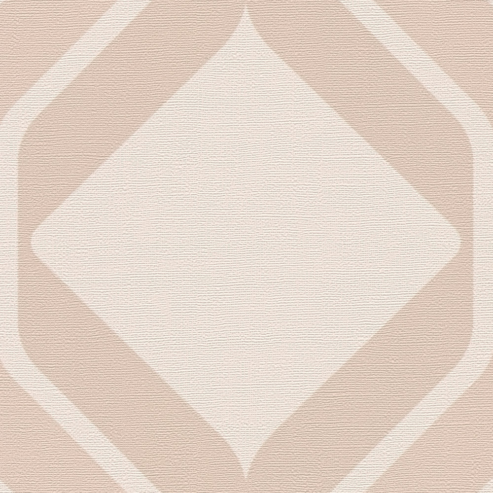             Vliesbehang met ruitpatroon in retrostijl - beige, crème
        