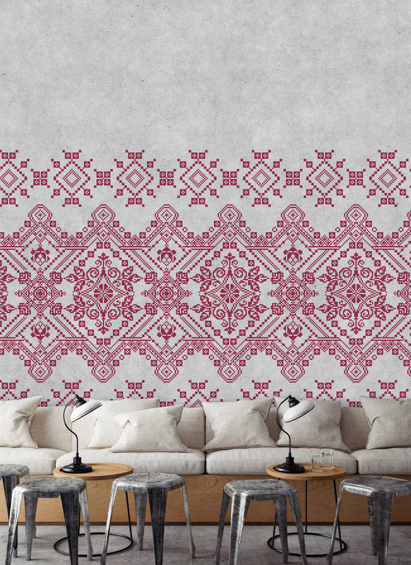             Photo wallpaper embroidery patterns in Nordic style - Walls by Patel
        