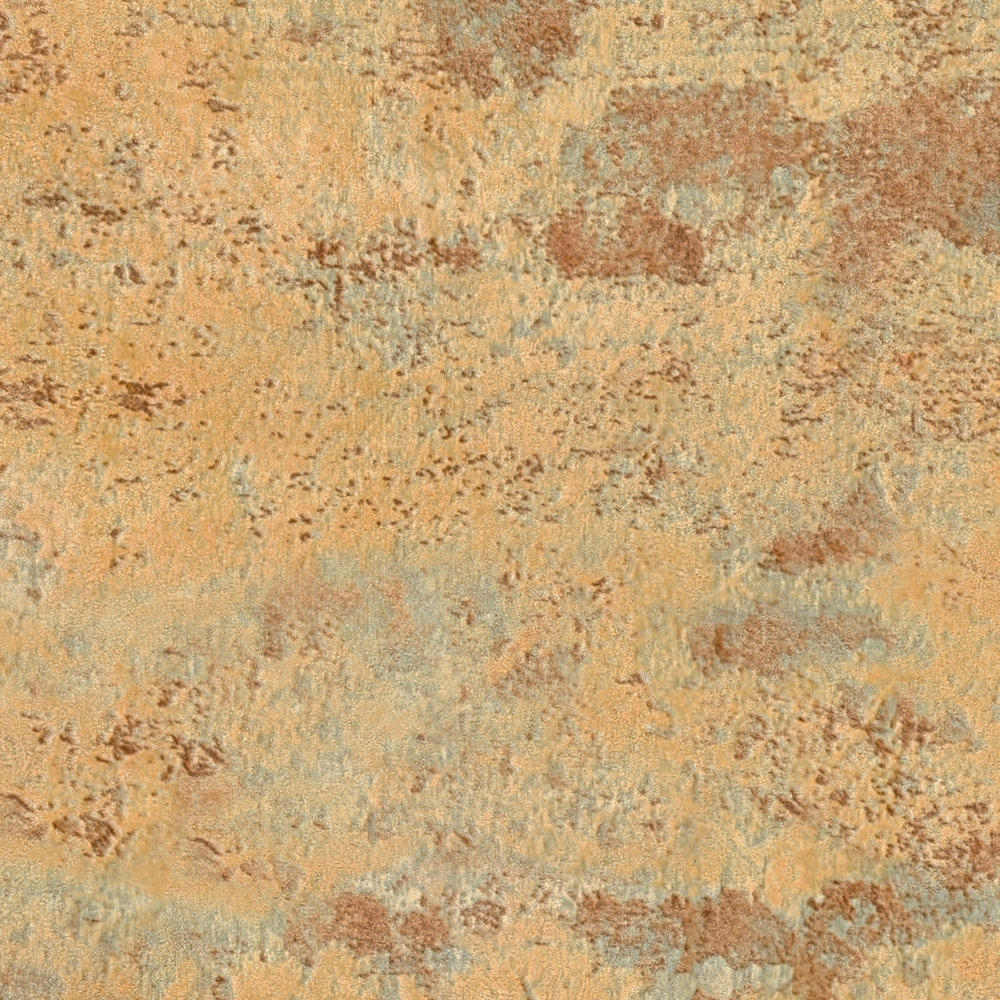             Non-woven wallpaper rust look & used look - orange, grey, blue
        