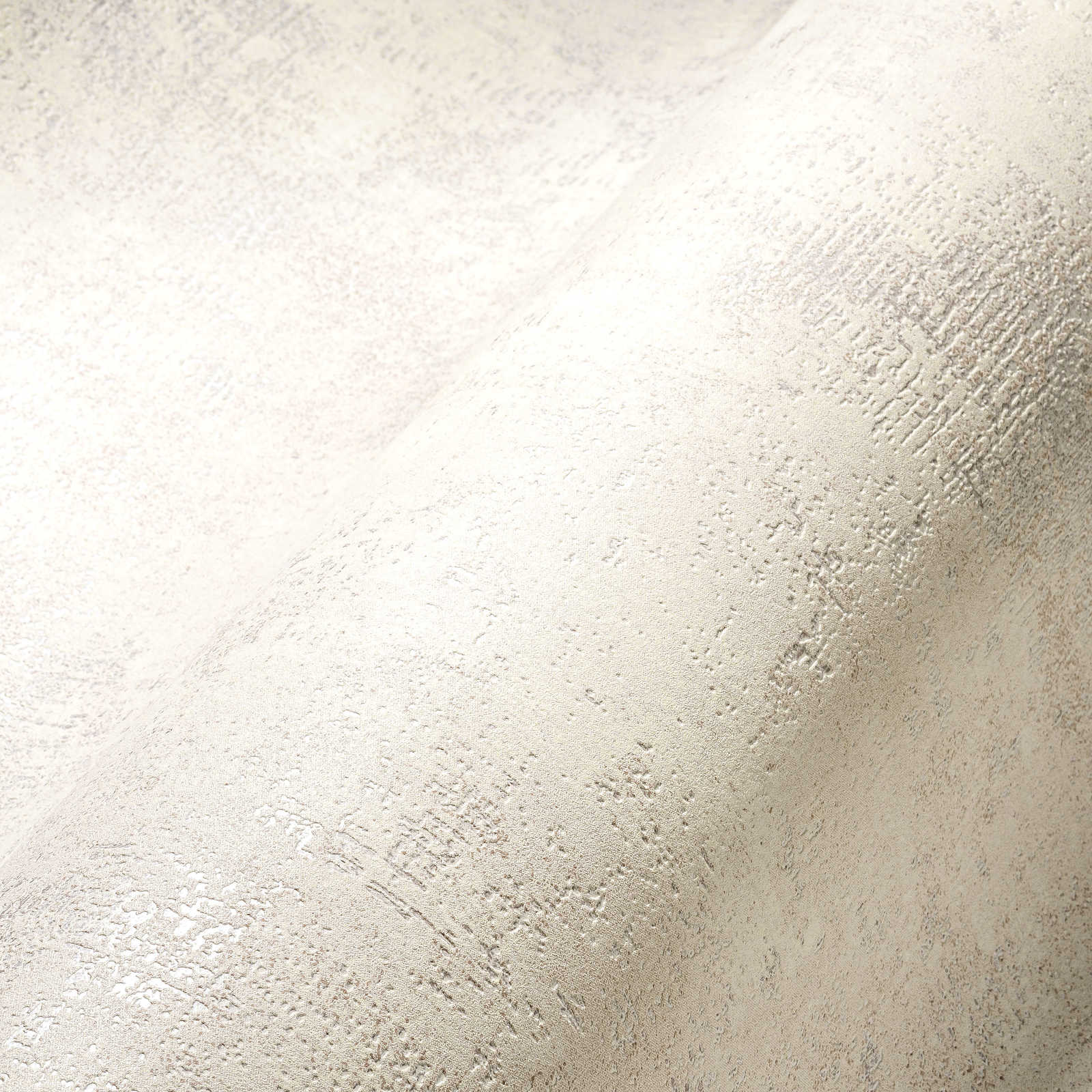             Cream non-woven wallpaper with textured pattern in plaster look
        