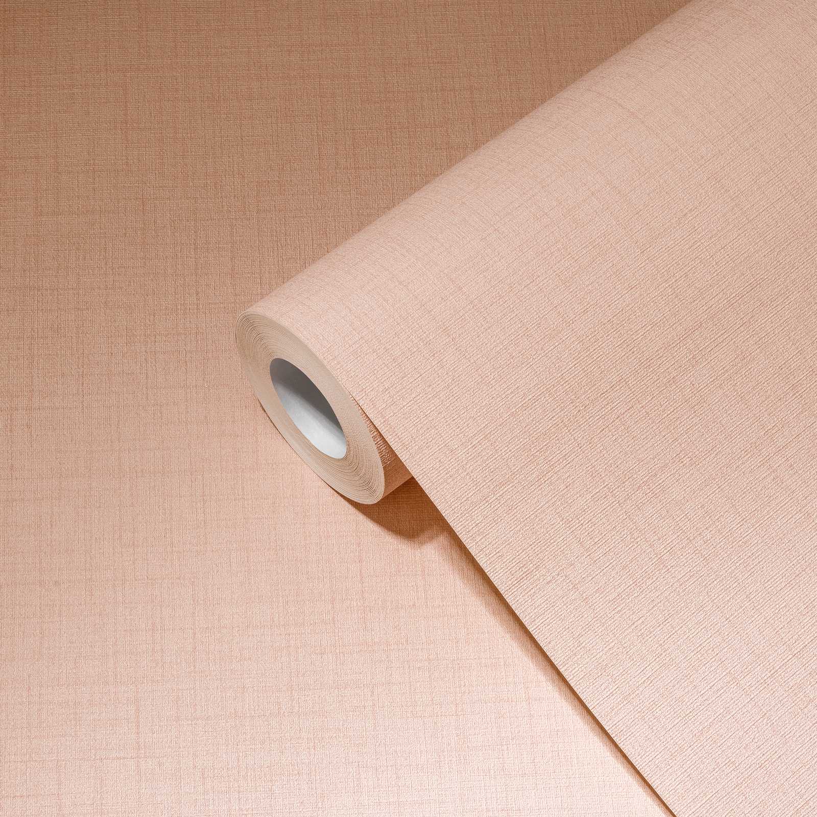             Pale pink wallpaper plain with linen texture - pink
        