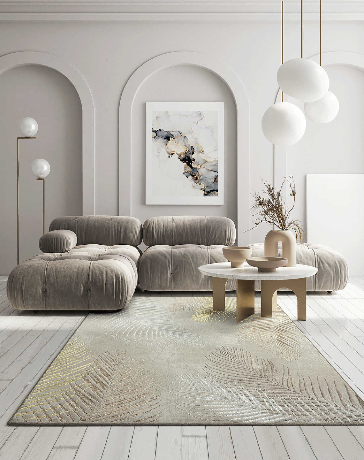 soft cream high pile carpet - 150 x 80 cm
