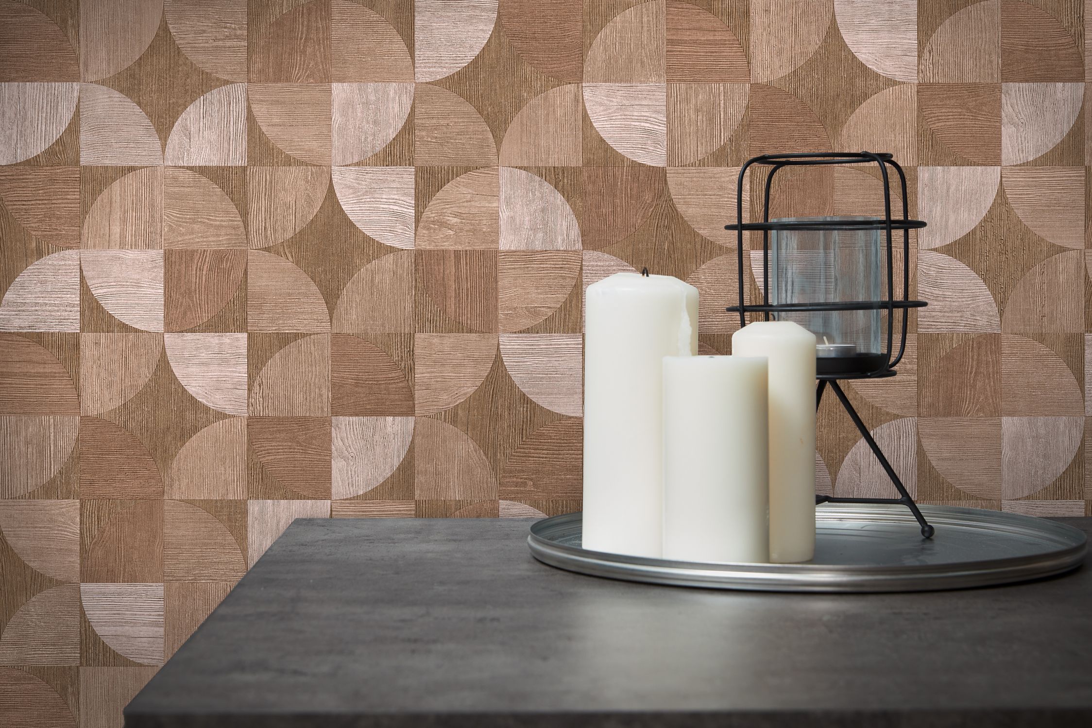 Wallpaper Scandinavian Wood-Look Pattern Brown