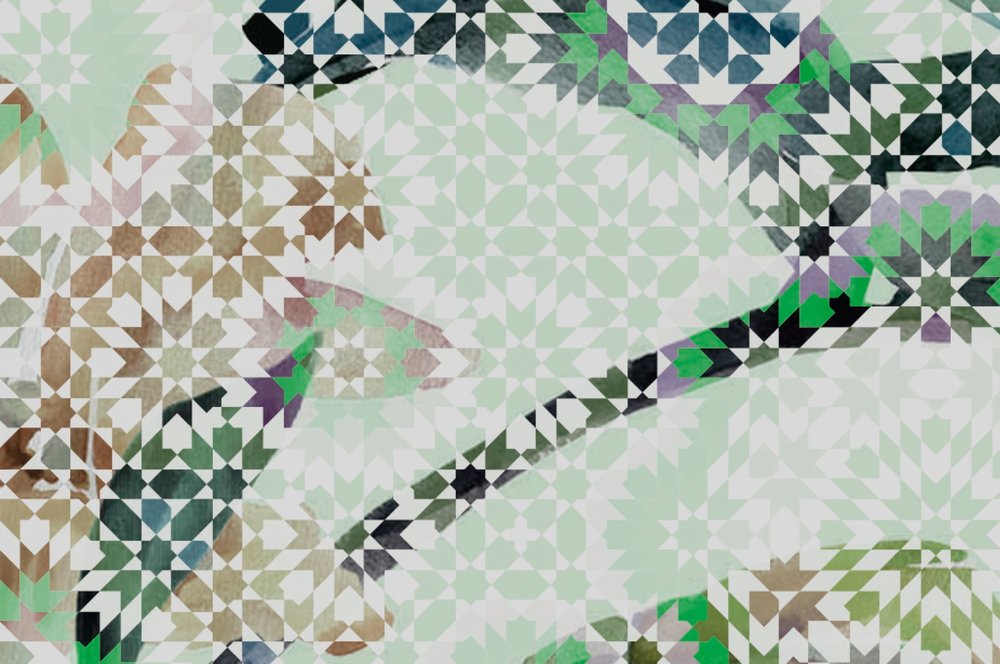             Papel pintado estilo mosaico de hojas - Walls by Patel
        