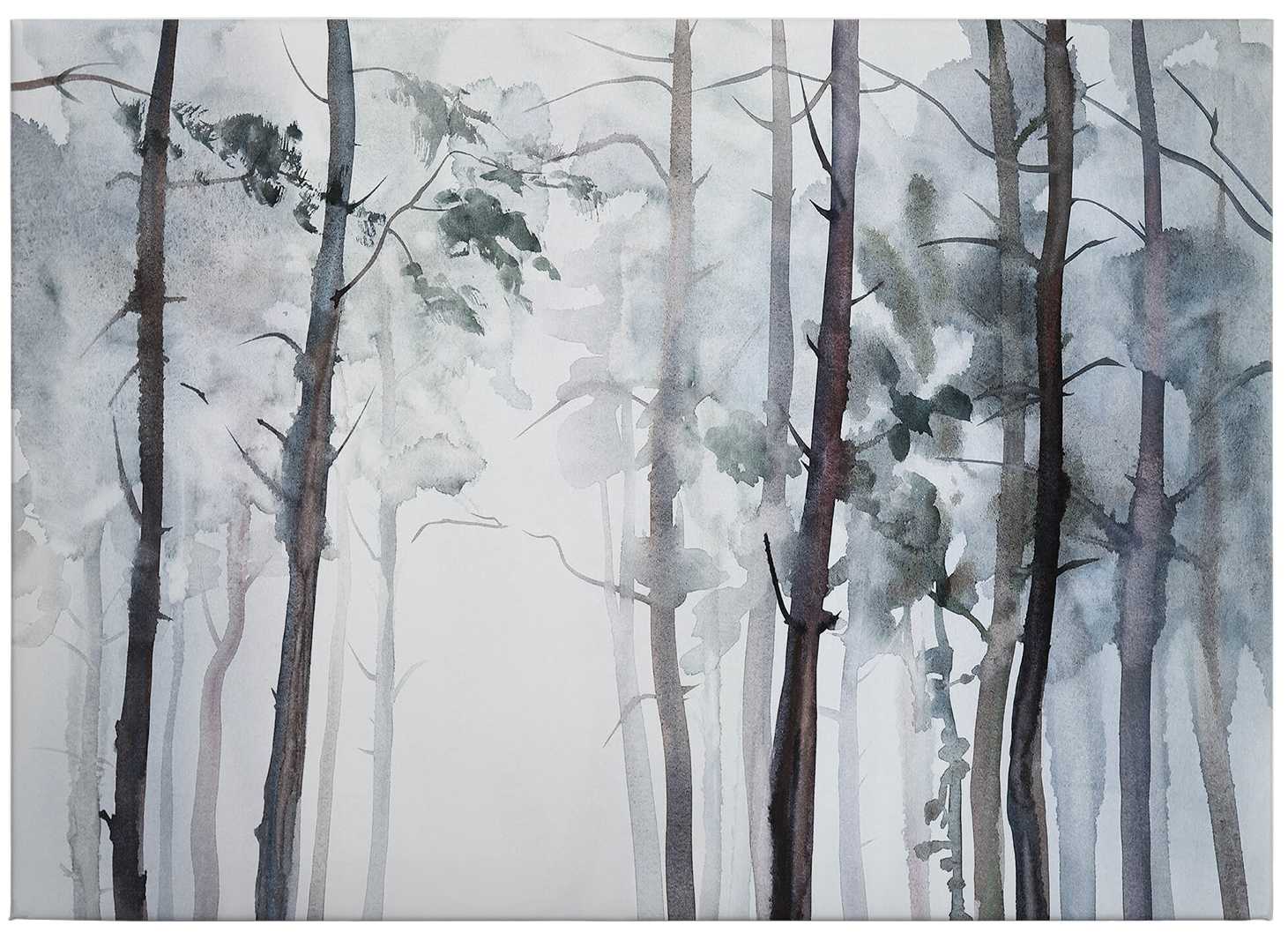             Canvas print watercolour forest – black and white
        