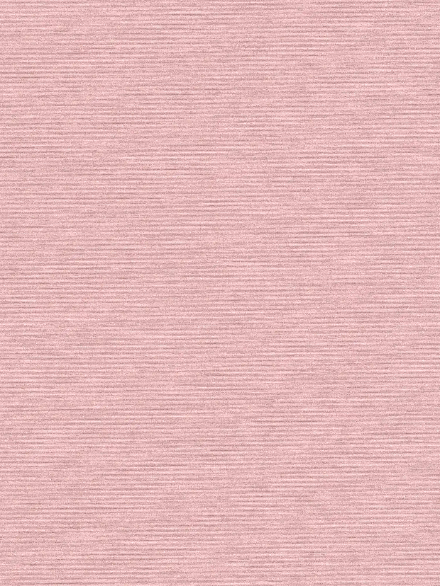 Plain non-woven wallpaper with linen texture - pink
