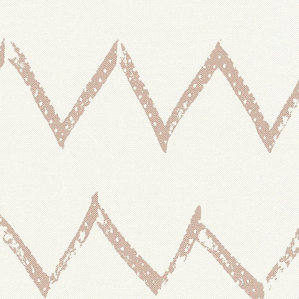             Papier peint zigzag & structure lin - métallique, blanc
        