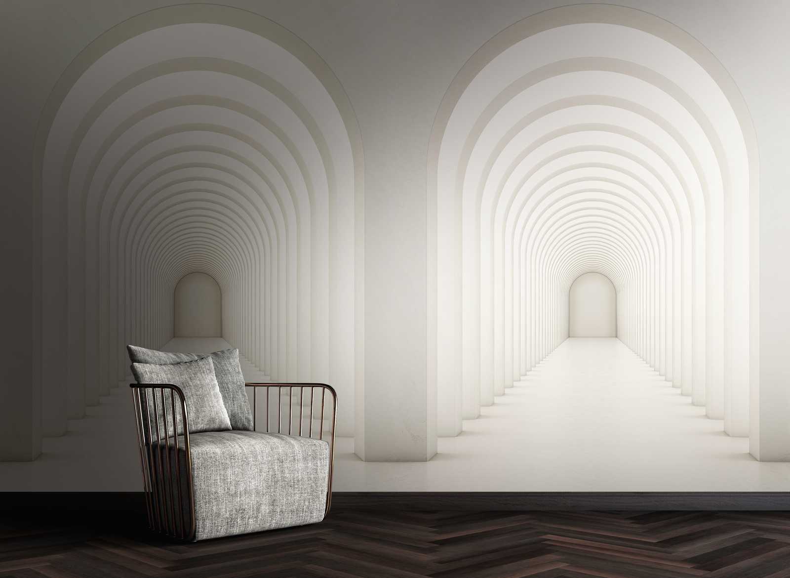             Behang nieuwigheid - 3D motief behang ronde boog moderne architectuur
        
