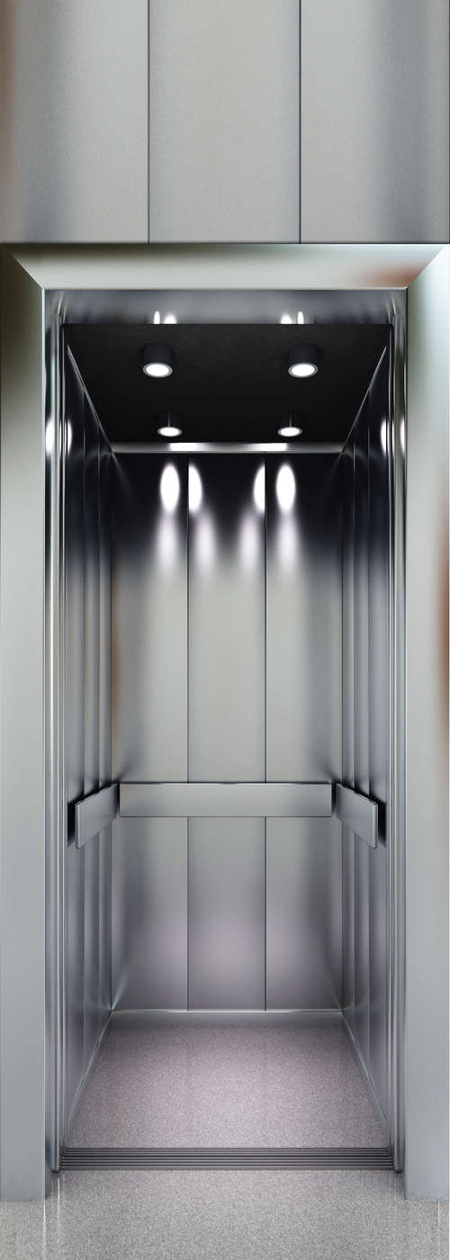             Modern wall mural elevator motif on mother of pearl smooth non-woven
        