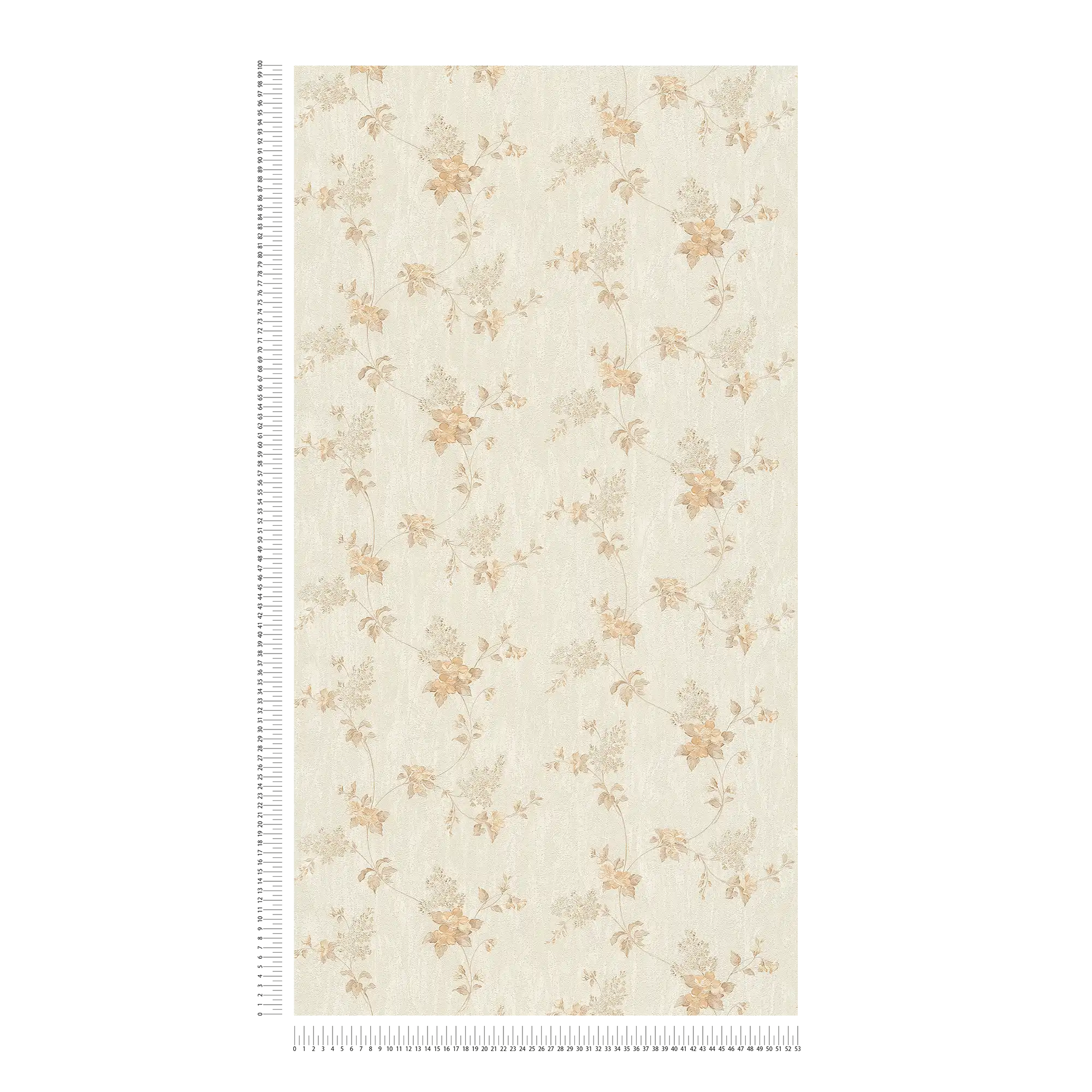             Wallpaper with floral vines & plaster look design - beige
        
