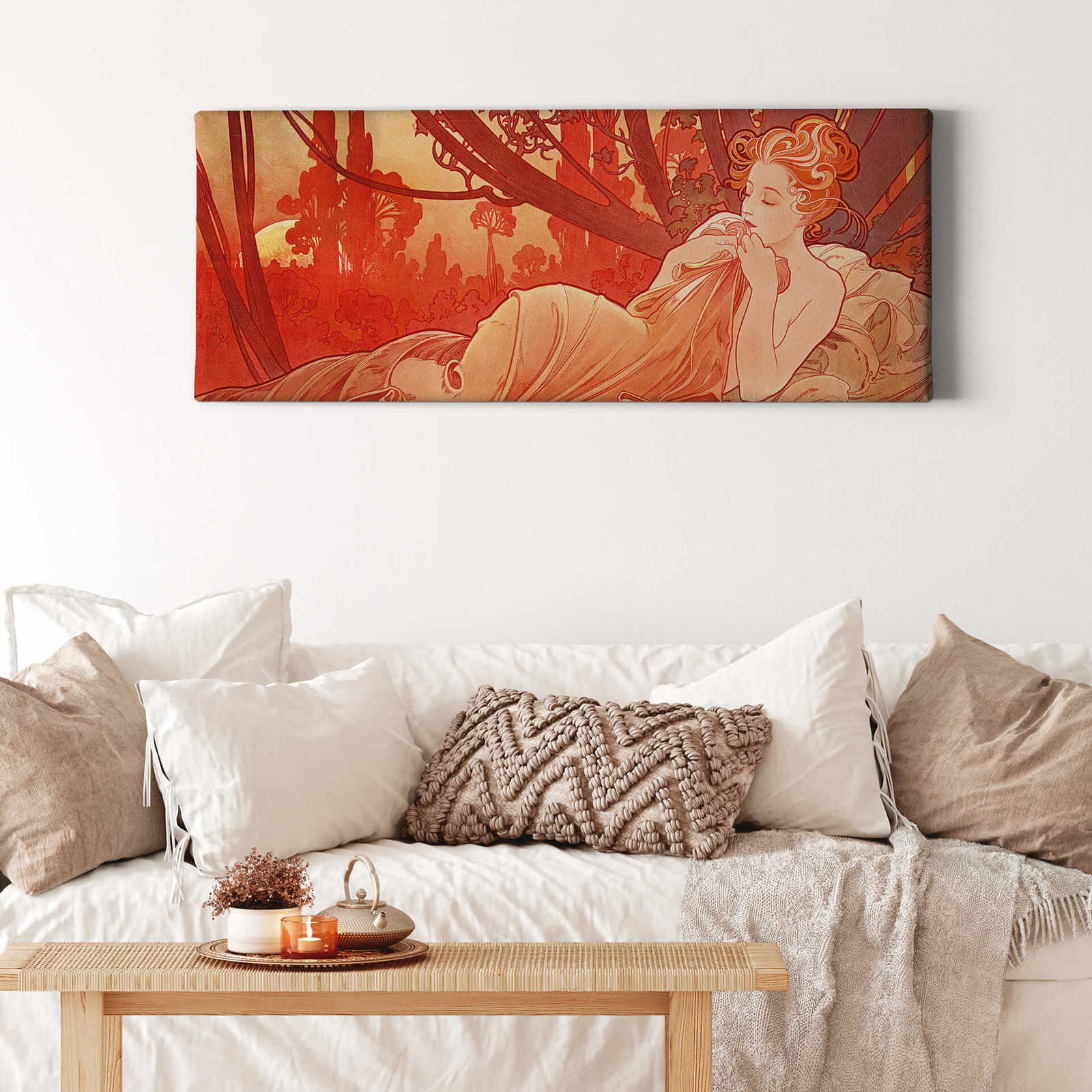             Panoramic canvas print by Mucha "Dusk"
        