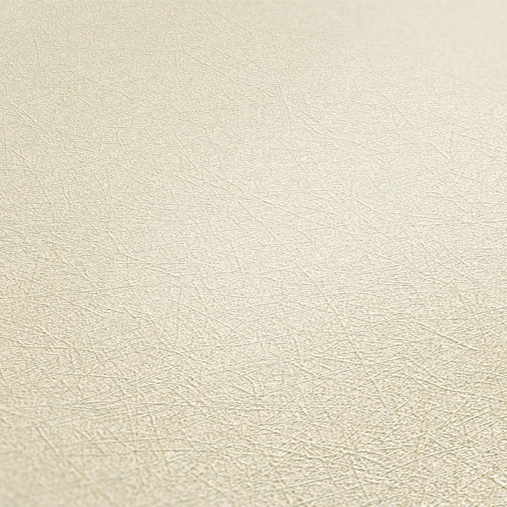             Papier peint intissé uni avec fibres motif structuré - beige
        