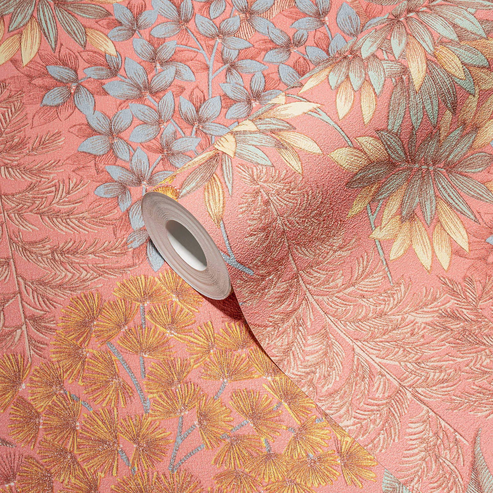             Speels bloemenbehang in een subtiele kleur - roze, blauw, geel
        