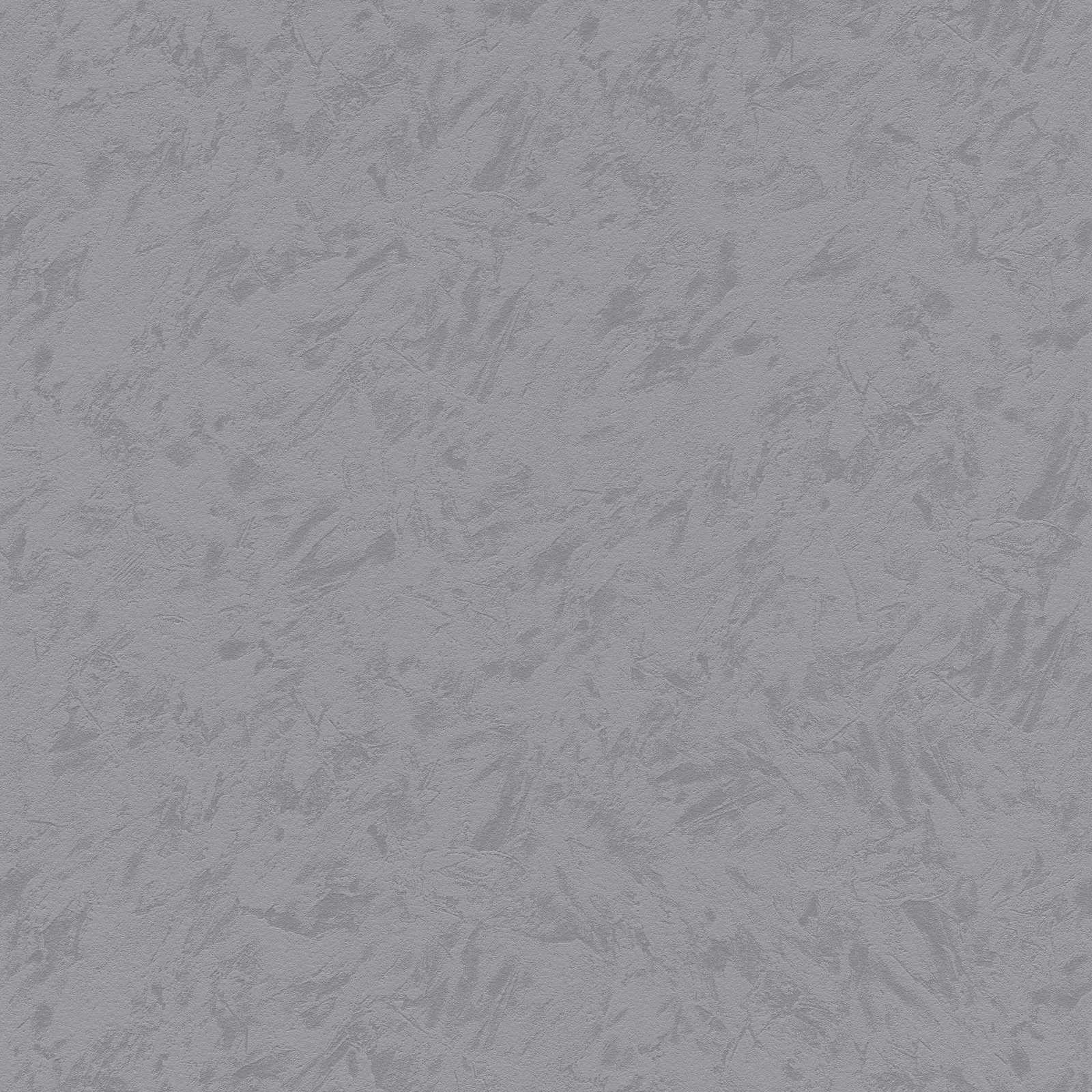 Papel pintado gris antracita con aspecto de yeso - Gris
