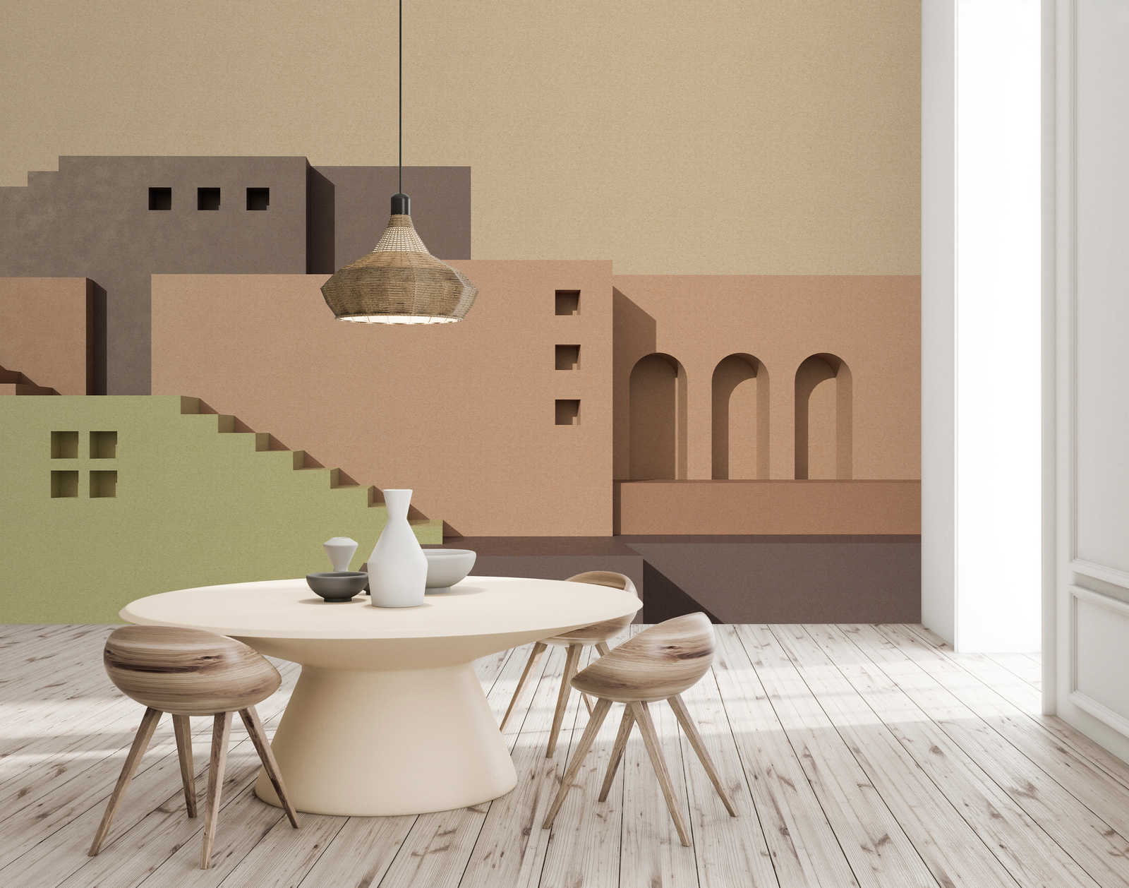             Tanger 2 - papier peint architecture dessert design abstrait
        