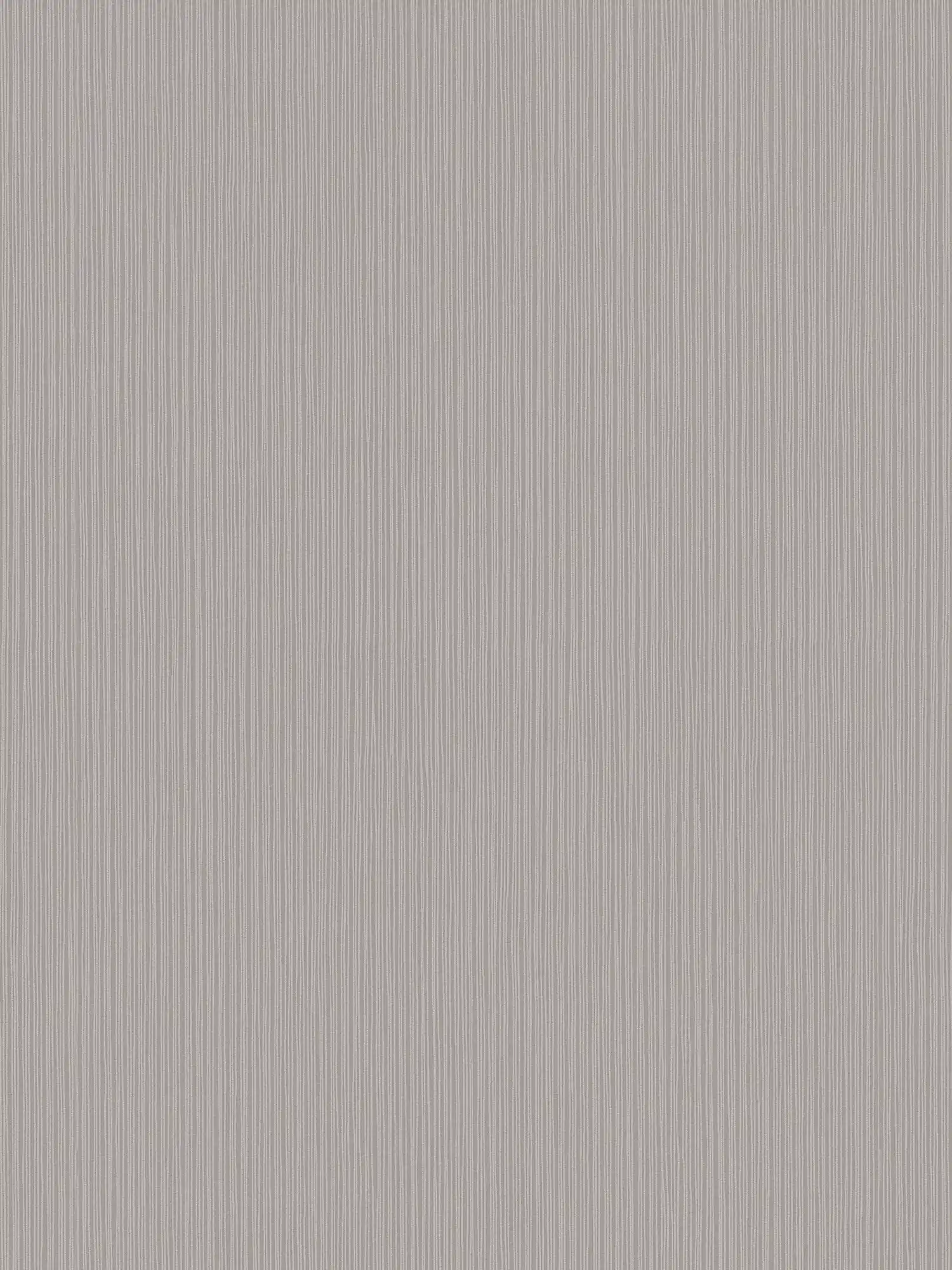 Non-woven wallpaper grey plain, narrow lines pattern
