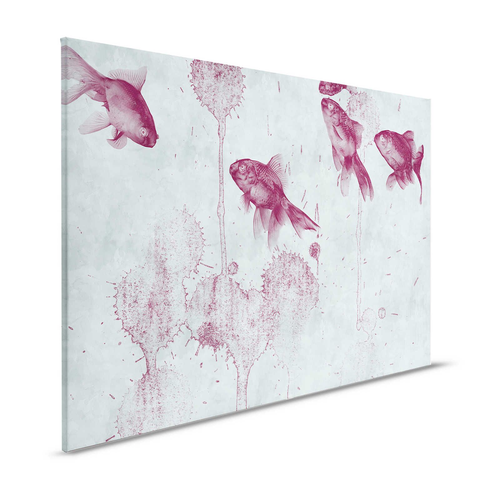 Modern Canvas painting Fish Design in Watercolour Style - 1,20 m x 0,80 m
