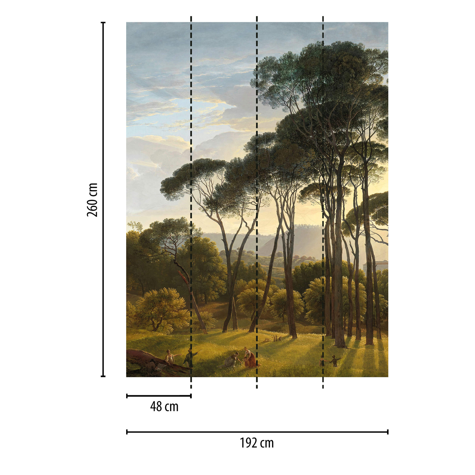             Fotomurali Paesaggio con alberi - Verde, Marrone, Grigio
        