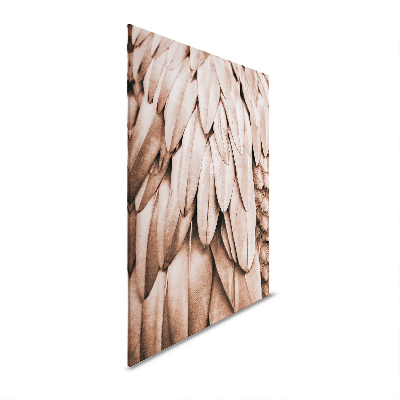 Cuadro Alas de pluma en marrón sepia - 1,20 m x 0,80 m

