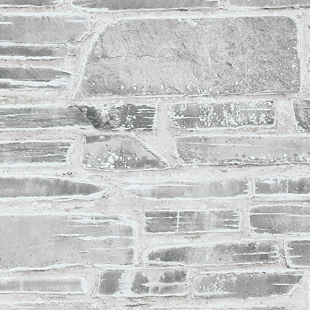             Carta da parati muro di pietra rustica con effetto 3D - grigio, beige
        