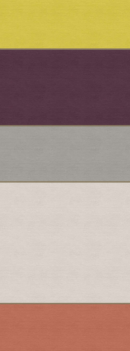            Geometry Panel 4 - Ribbed Texture, Photo Panel Cross Stripes in Retro Colours - Yellow, Grey | Matt Smooth Non-woven
        