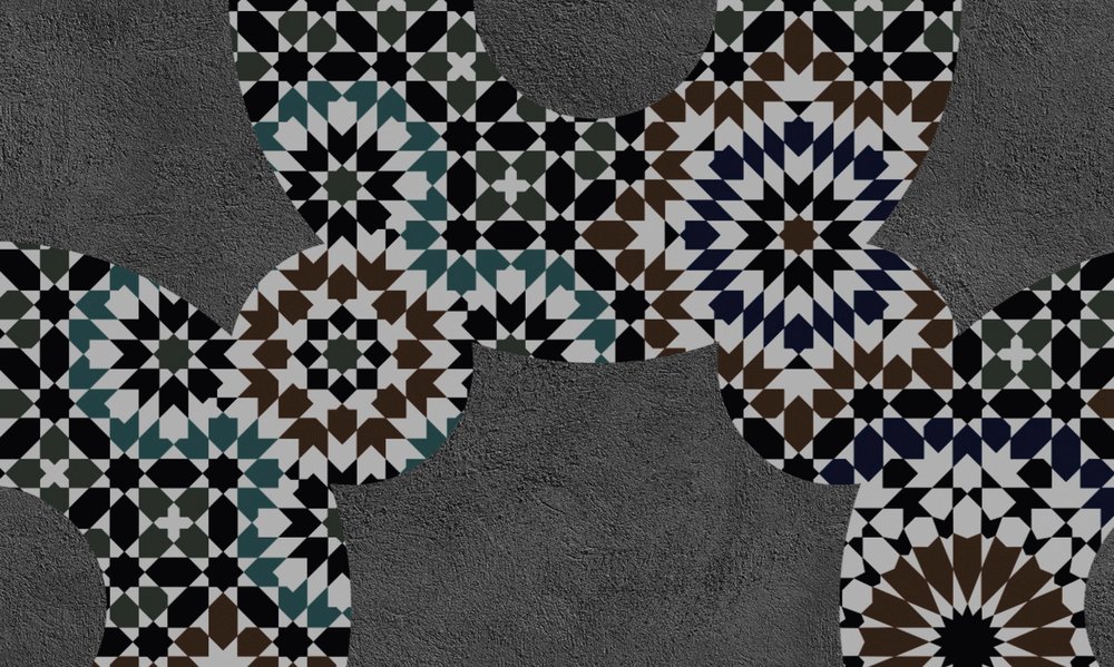             Diseño de papel tapiz fotográfico con diseño de mosaico y azulejos
        