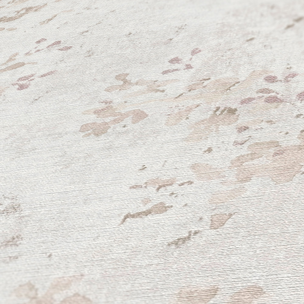             Papel pintado no tejido con un divertido motivo floral - gris, beige, morado
        