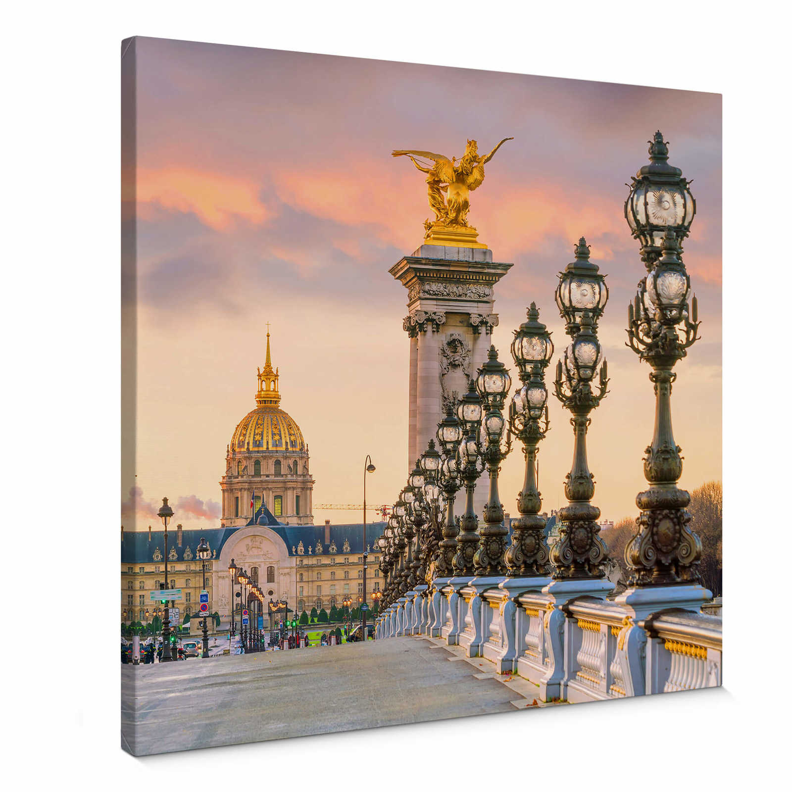 Square canvas print Bridge Alexandre III, Paris France
