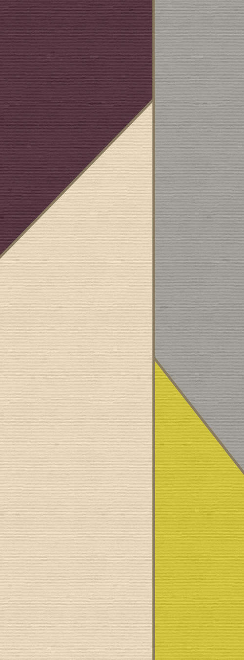             Geometry Panel 1 - panneau de photos minimaliste avec motif rétro-structure côtelée - Beige, Jaune | Premium intissé lisse
        