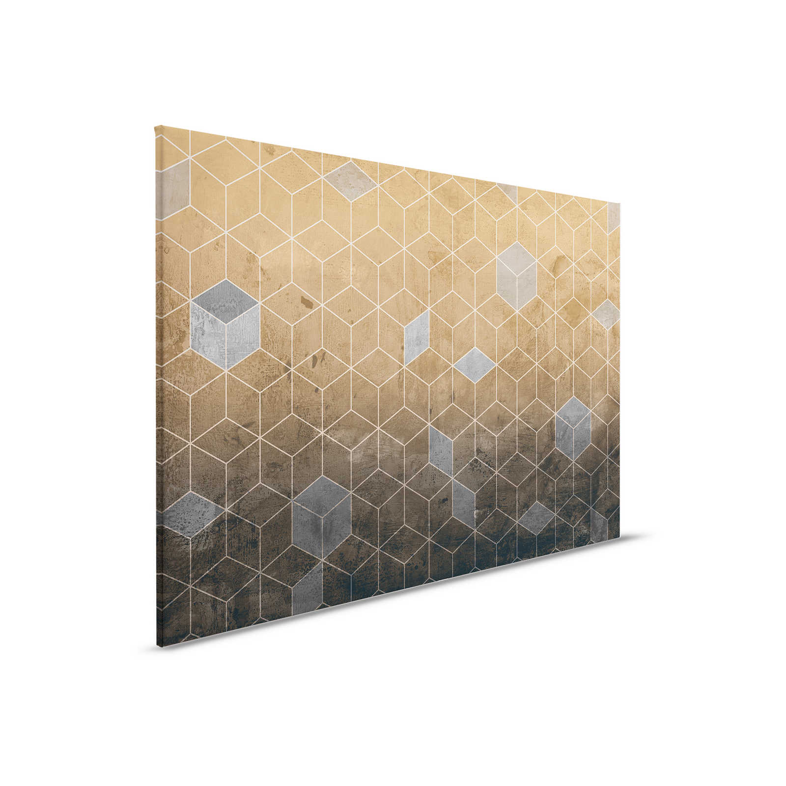         Canvas painting with block pattern in 3D look - 0.90 m x 0.60 m
    