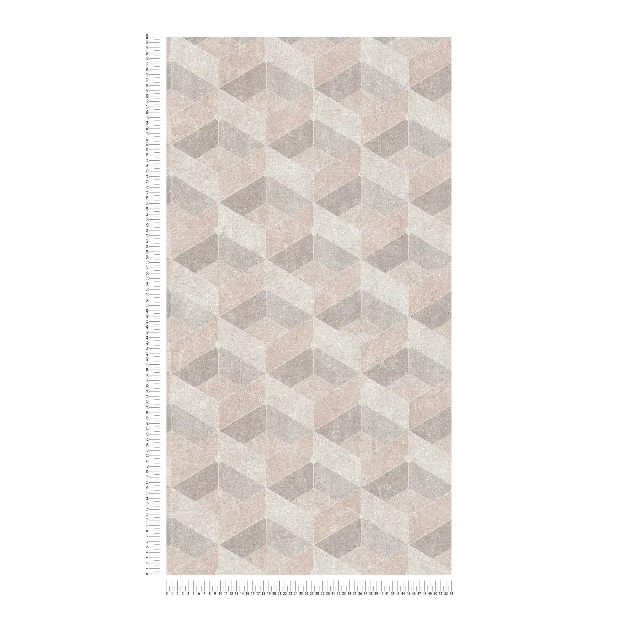             Pattern wallpaper diamonds in retro design - beige, brown, cream
        