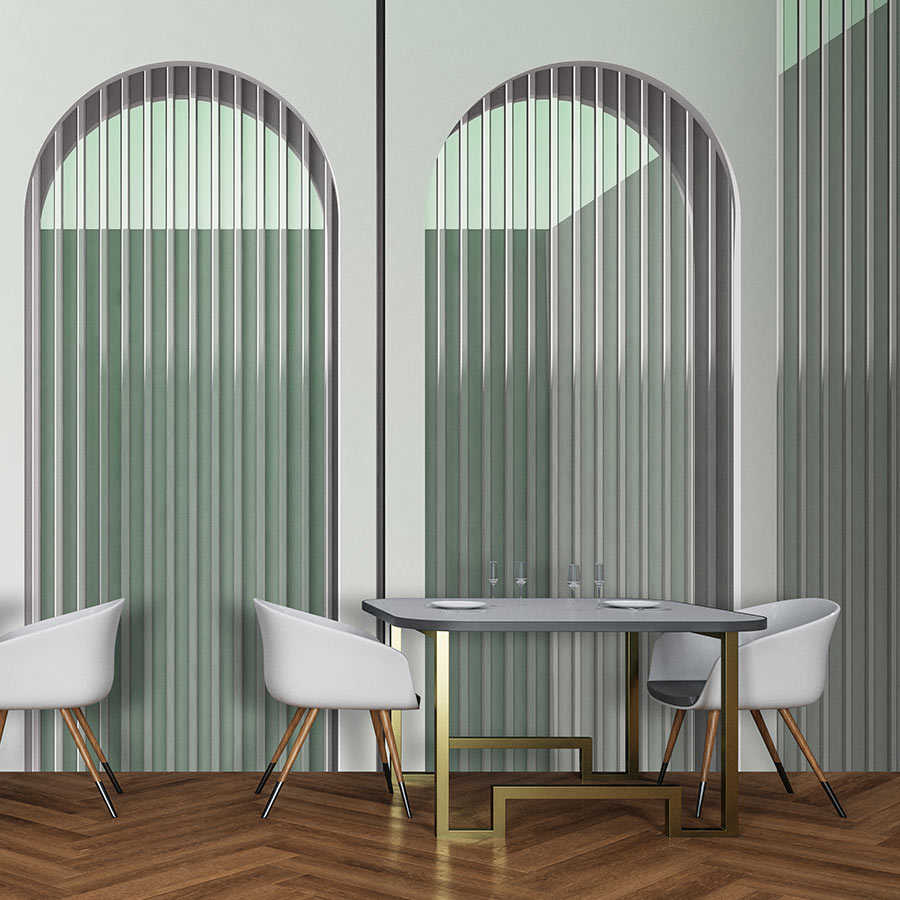         Escape Room 3 - Architectural wallpaper modern views grey & green
    
