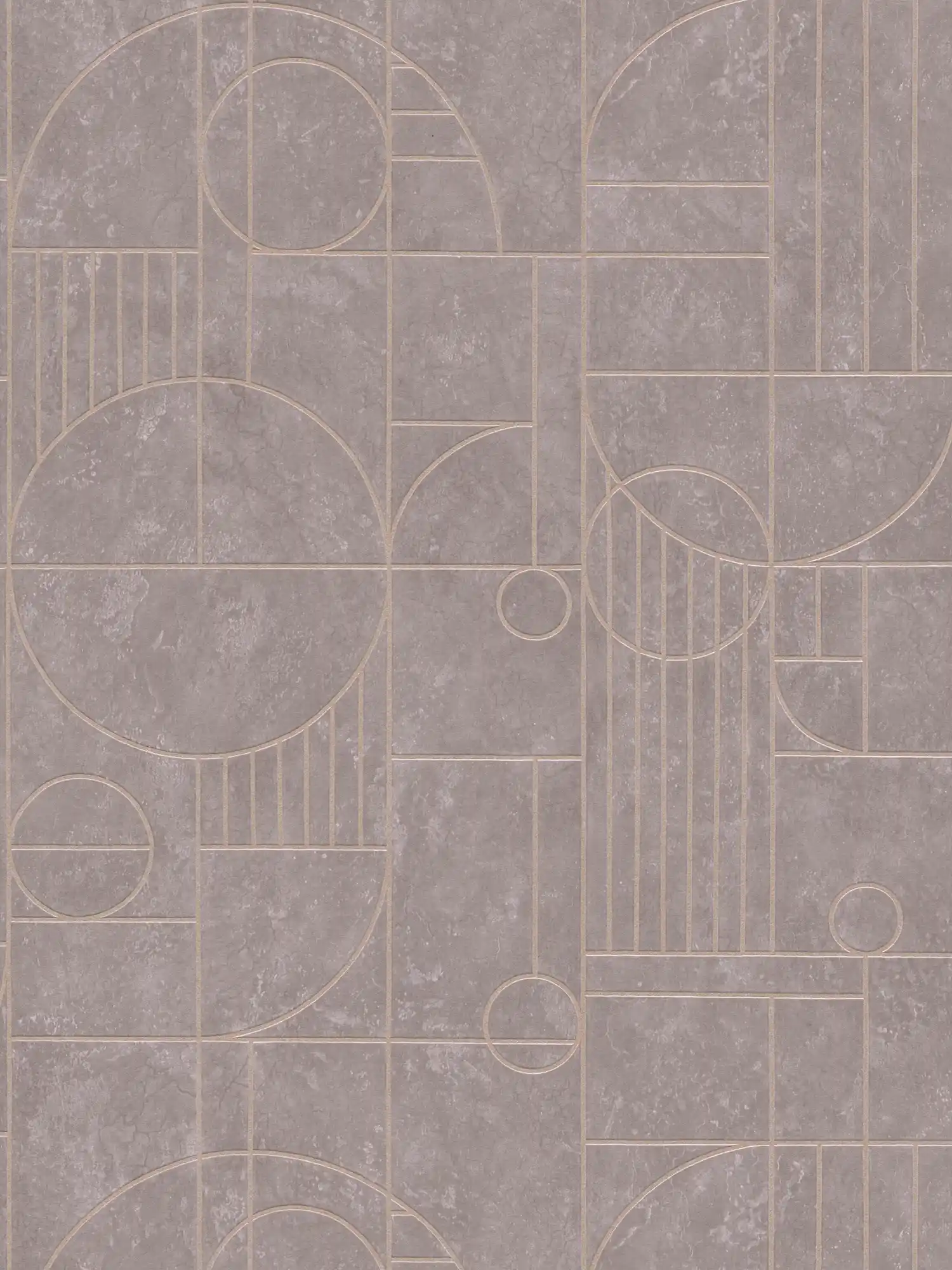 Carta da parati effetto piastrelle art déco design marmorizzato - grigio, metallizzato
