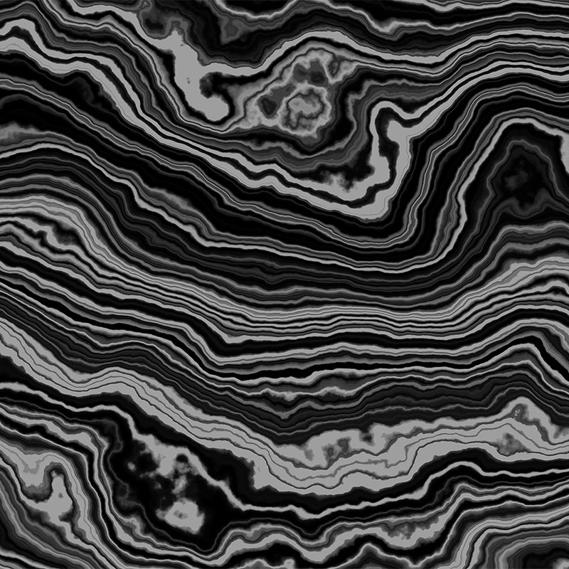 Onyx 1 - Sezione trasversale di un marmo onice come sfondo fotografico - Nero, bianco | Materiali non tessuto liscio premium
