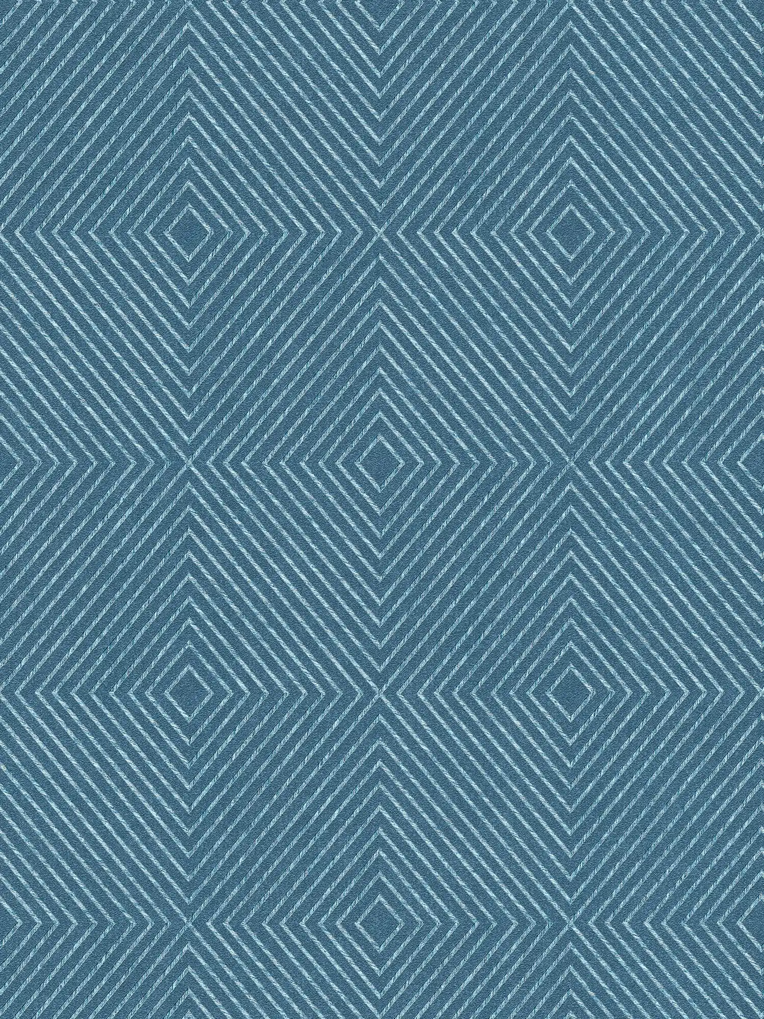 Papier peint design graphique, style scandinave - bleu, argenté
