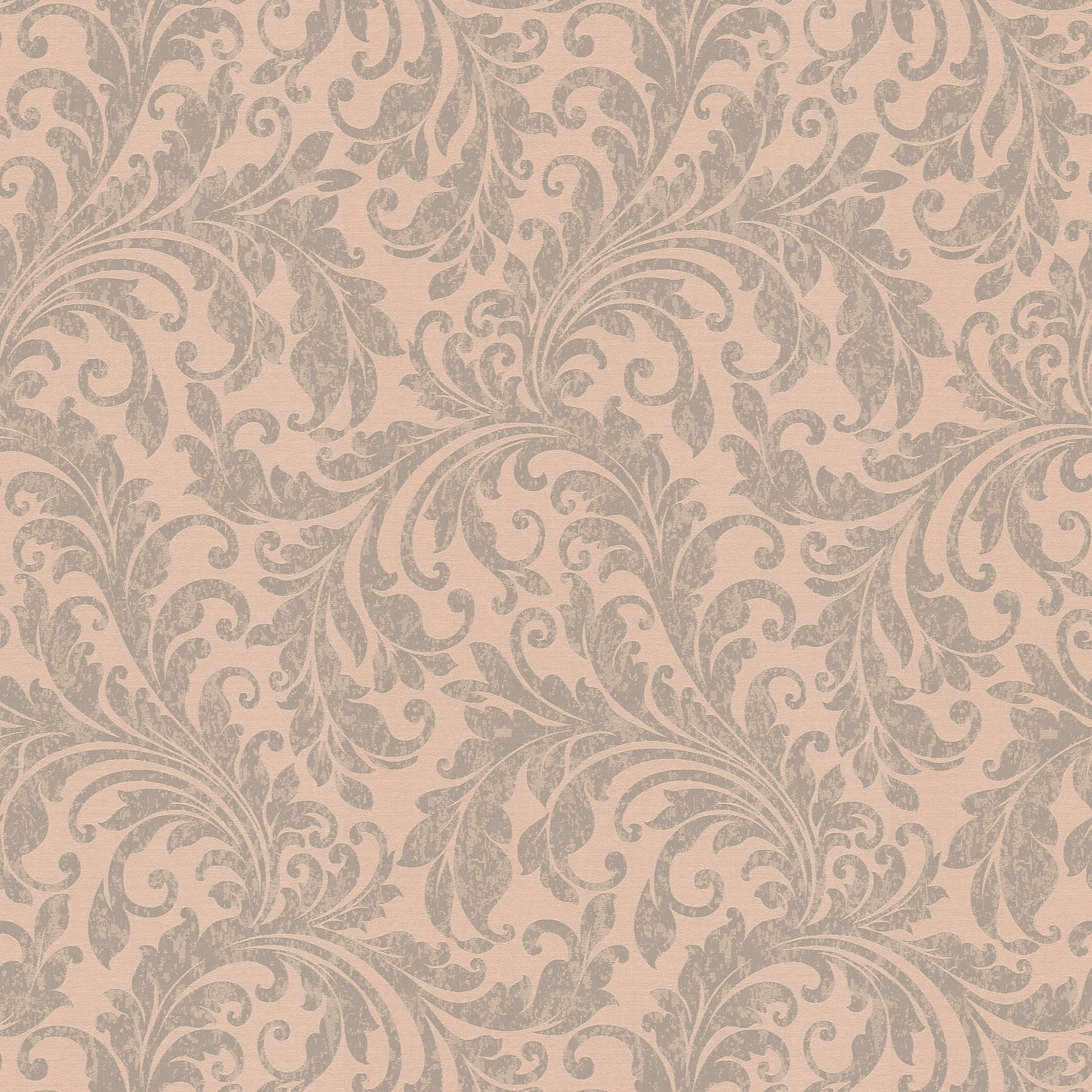 Non-woven wallpaper vines in used style & vintage look - brown
