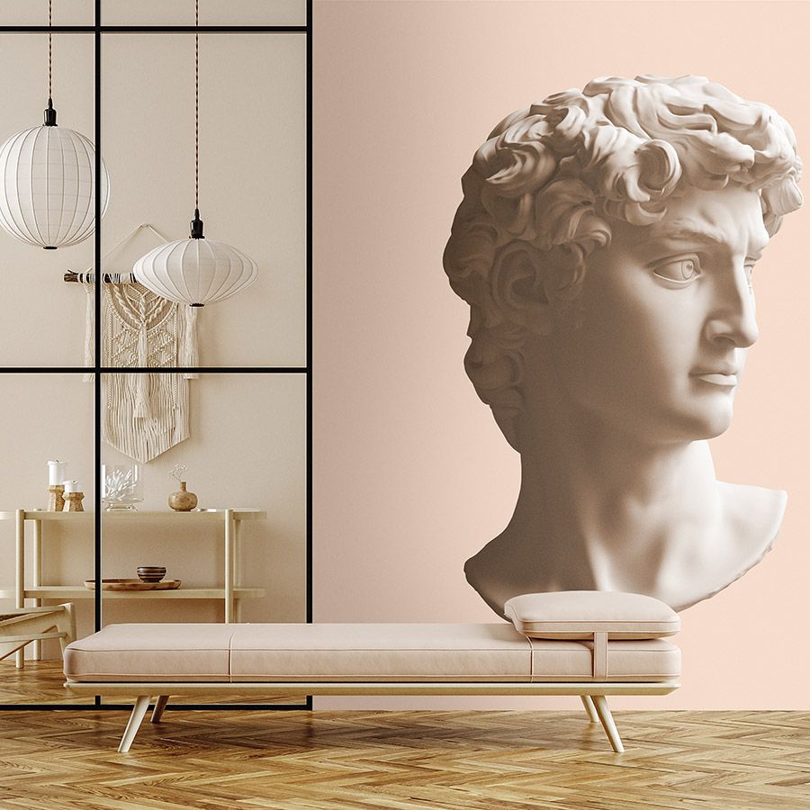 Photo wallpaper »mars« - antique male bust - Smooth, slightly pearly shimmering non-woven fabric
