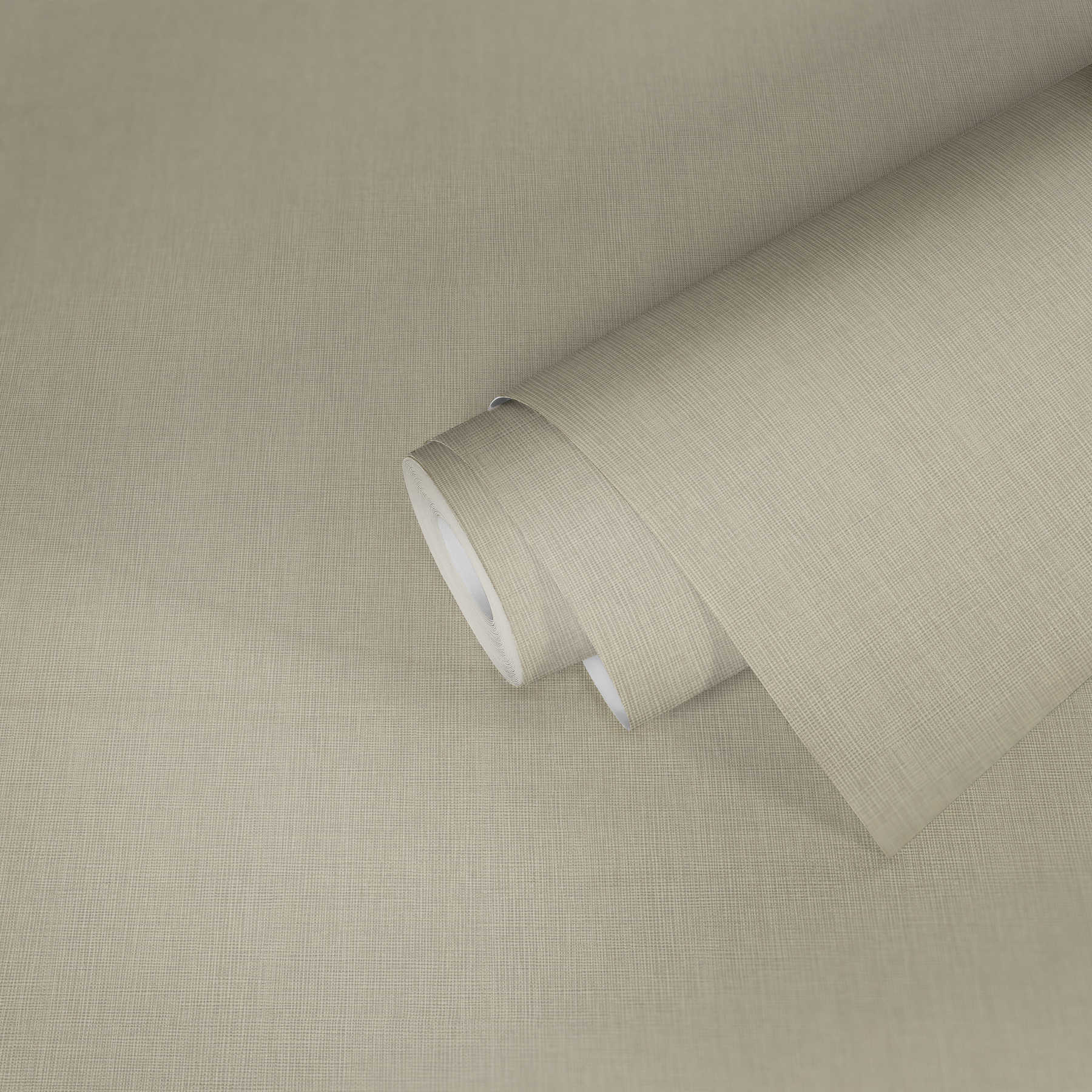             Papier peint intissé uni beige avec motif textile tissé
        