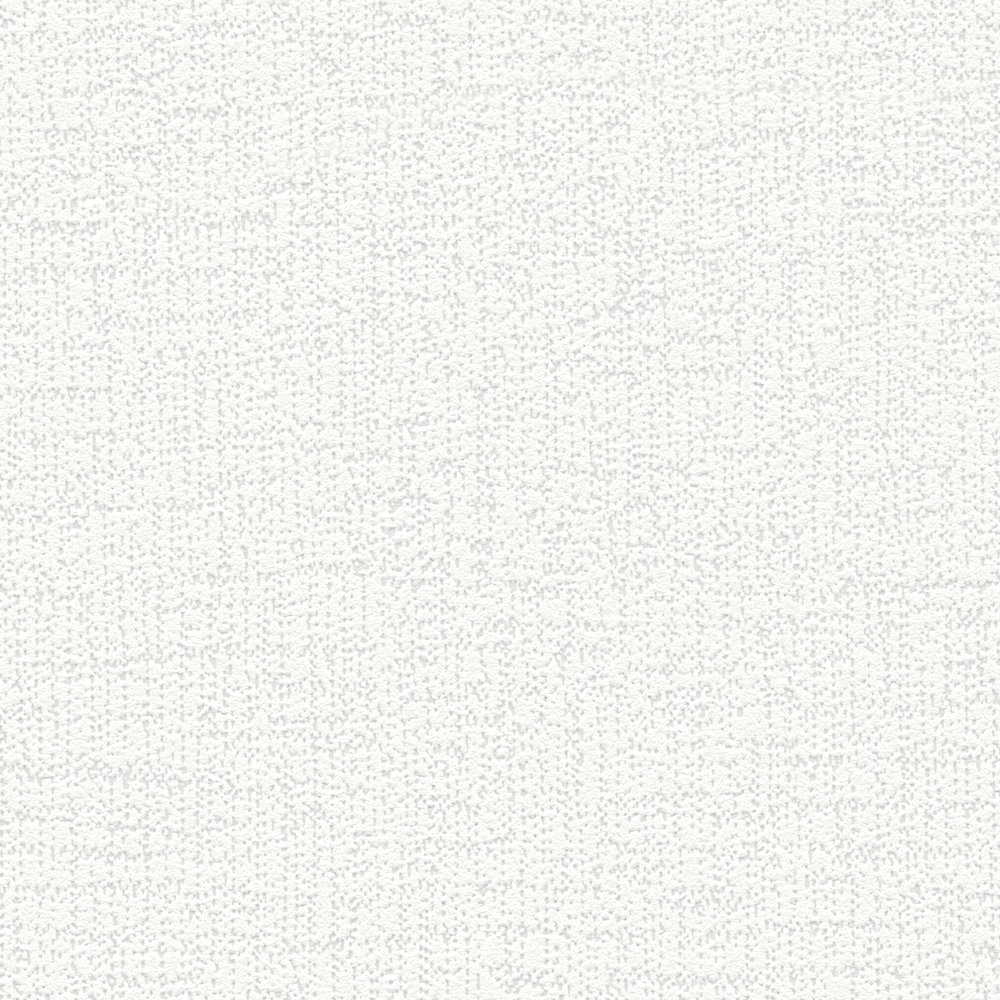             Cream white non-woven wallpaper with textile texture - white
        