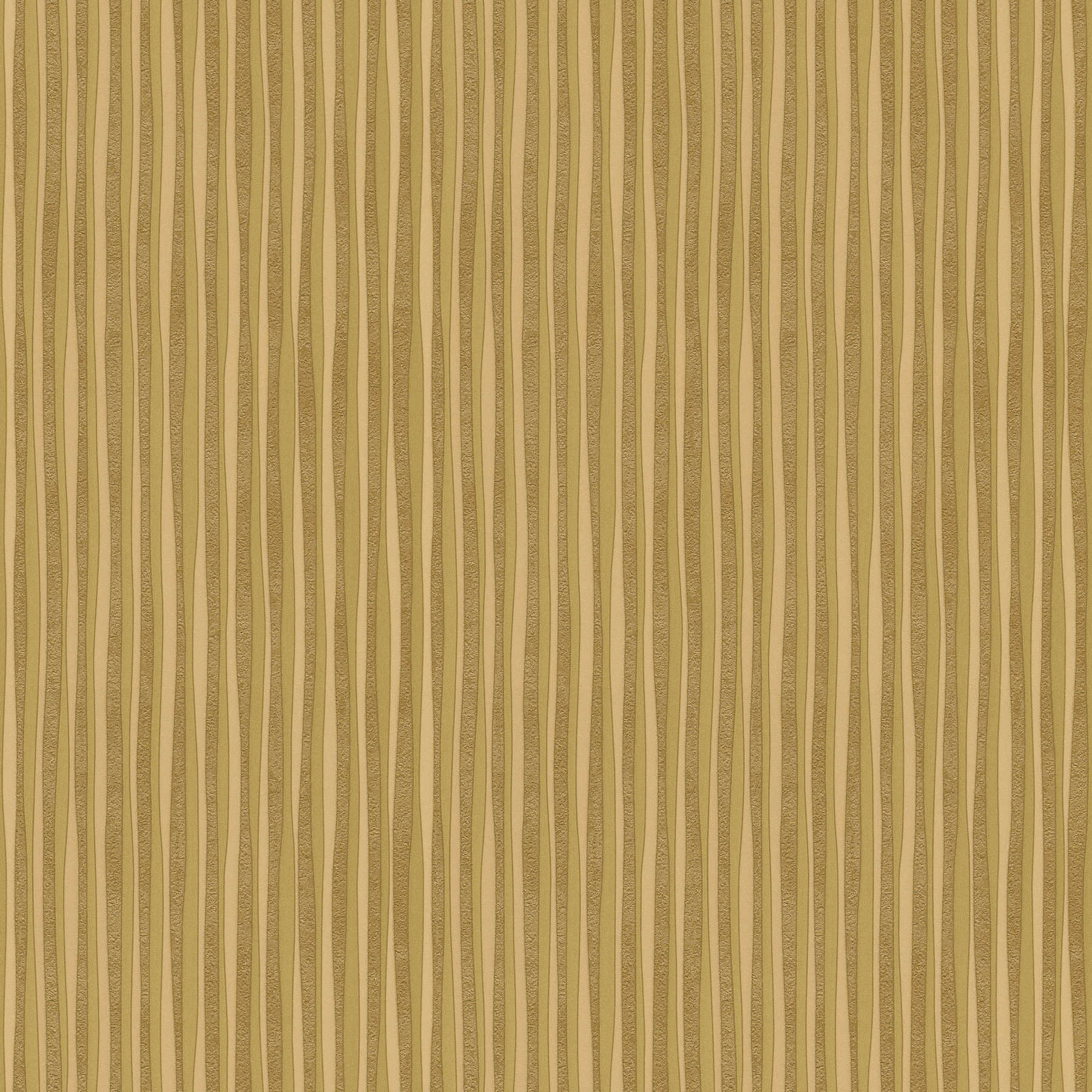 Papel pintado de diseño metálico con motivo de líneas en dorado - Metálico
