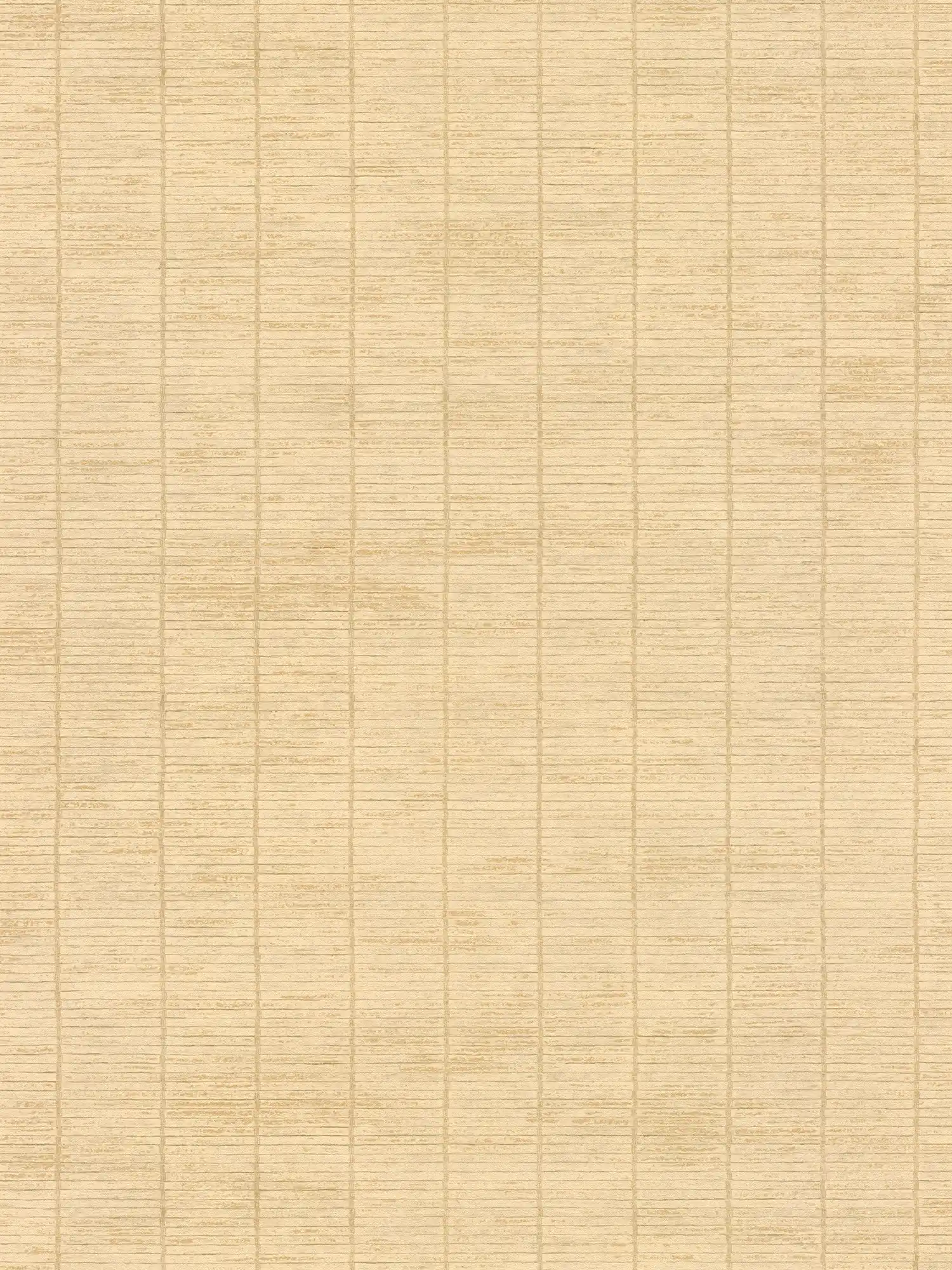 Papel pintado no tejido con aspecto de estera de paja asiática - beige
